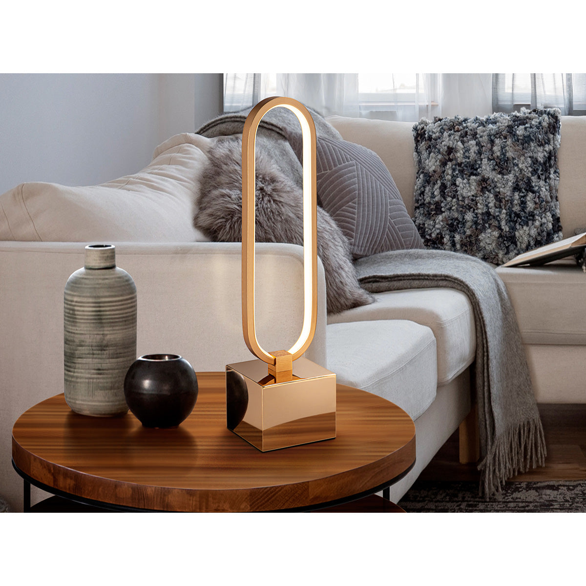 Lampă de masă LED COLETTE, auriu-roz