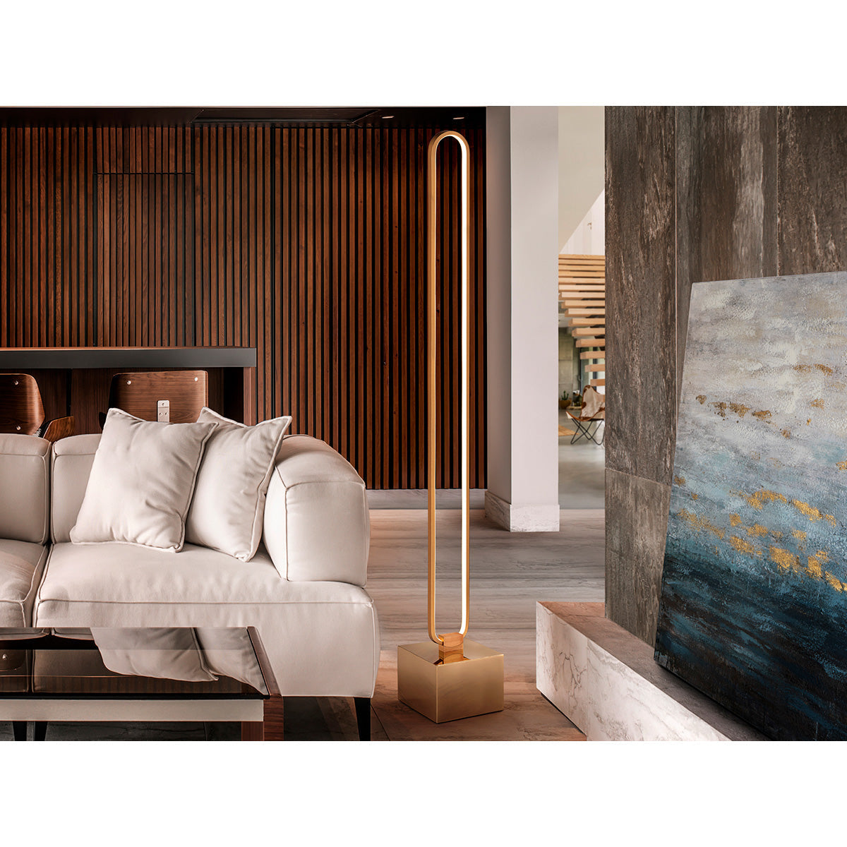 Lampă de podea COLETTE auriu-roz