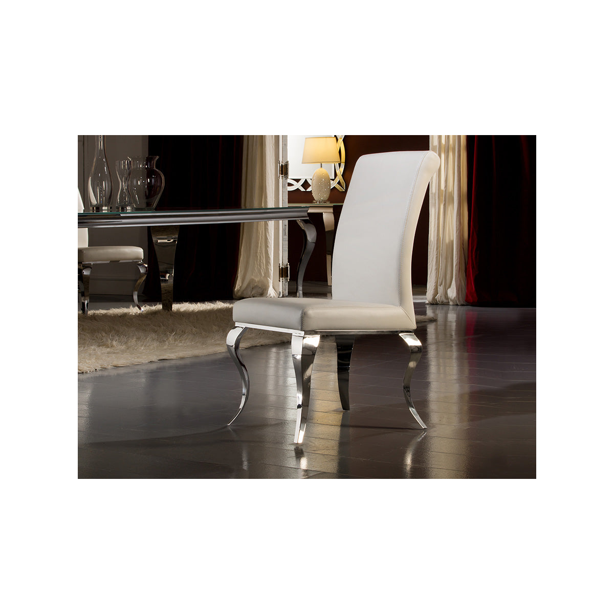 SCAUN BAROC, OȚEL ȘI ALB