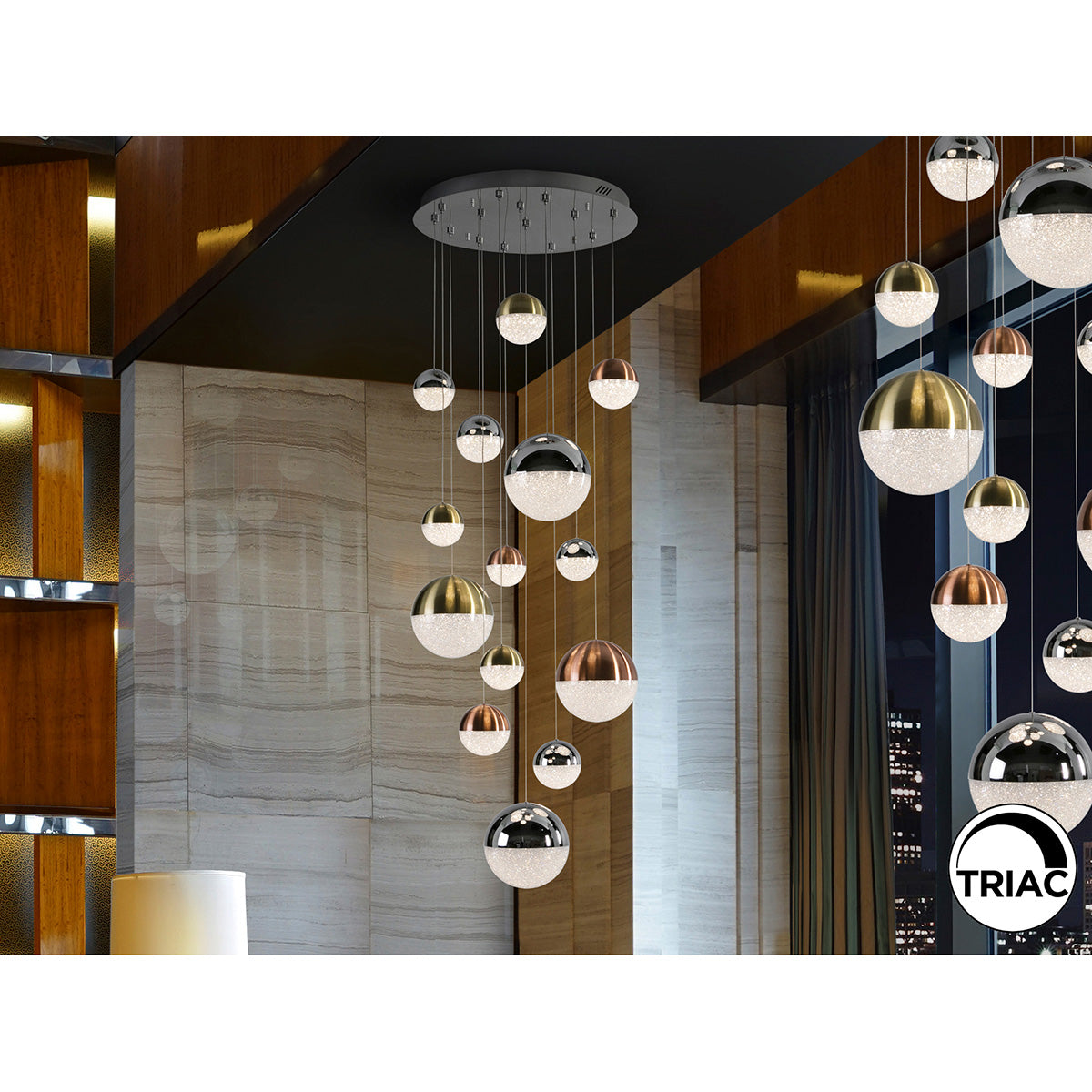 LAMPĂ LED SFERĂ CU INTENSITATE REGLABILĂ 60 cm, 14L.