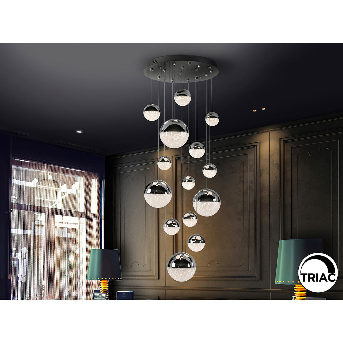 LAMPĂ DE TAVAN LED SFERA 60 cm DIMABILĂ,