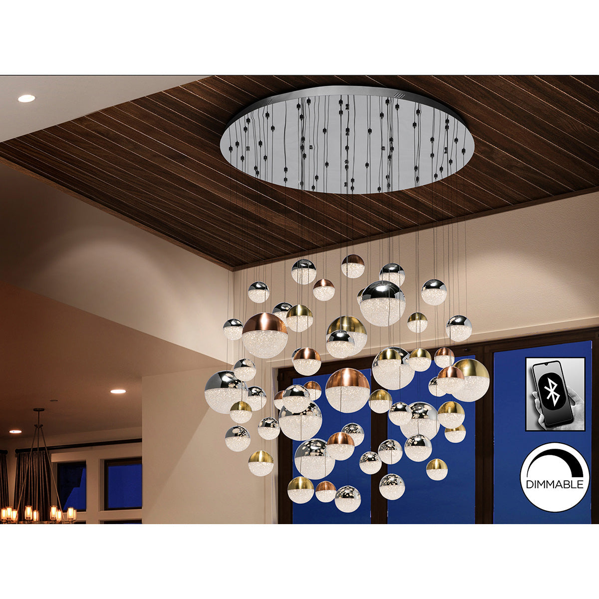 LAMPĂ SFERA 140 cm, 55L. CU INTENSIUNE INTENSĂ REGLABILĂ