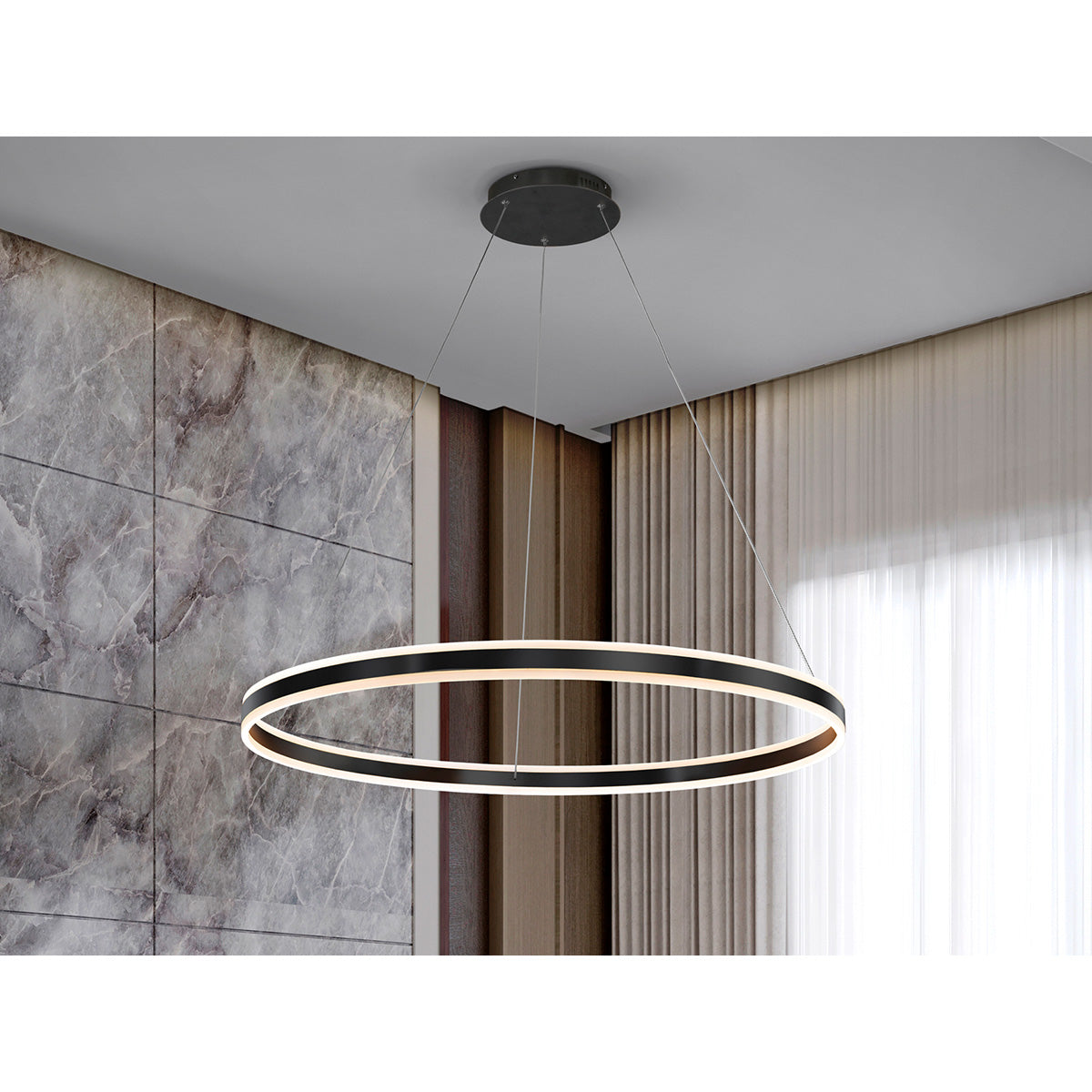 Lampă LED HELIA 100 cm, negru mat