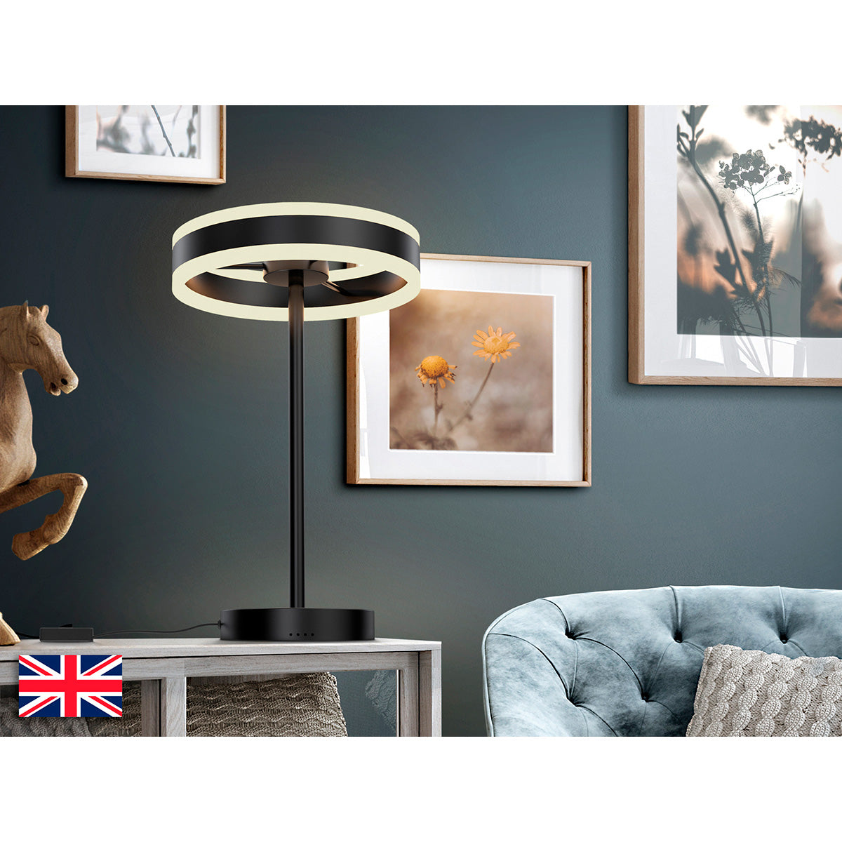 HELIA - LAMPĂ DE MASĂ LED, NEGRU MAT UK