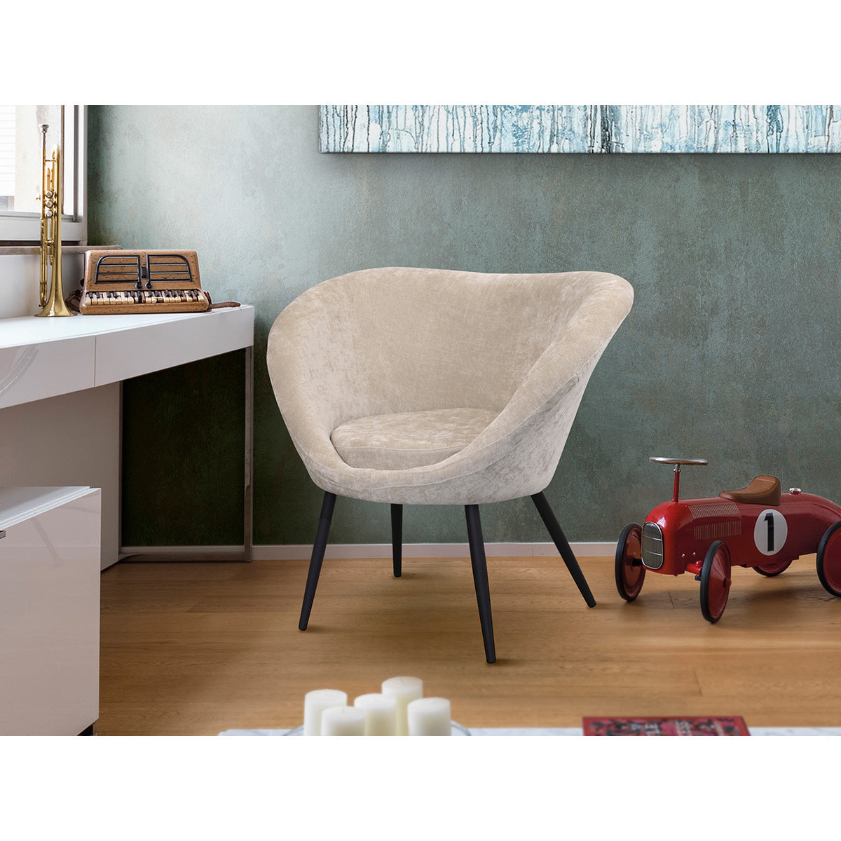 OZOME - SCAUN BEJ-NEGRU