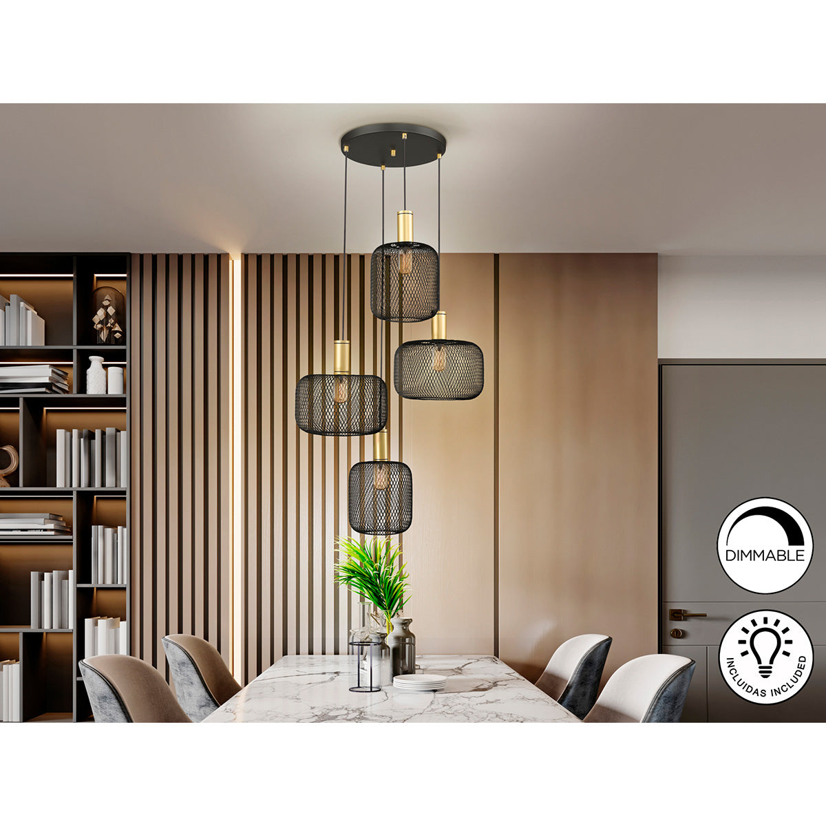 LAMPĂ OSIRIS 4L., AURIU-NEGRU