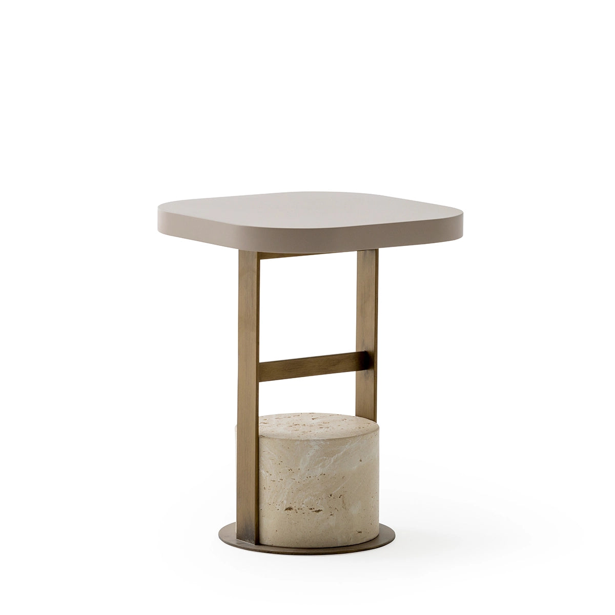 Masuta Cafea si Laterala Allegro – Sticla Fumurie si Accente Aurii