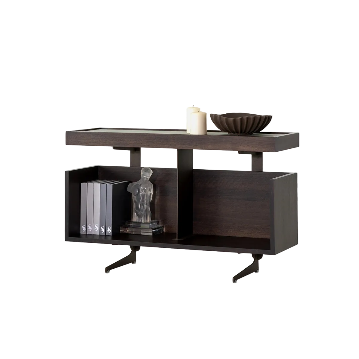 Masuta Cafea Audrey – Nuc Walnut 3 si Sticla Bej