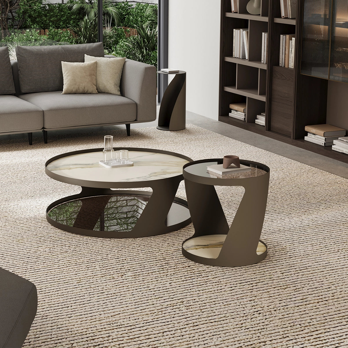 Masuta Cafea si Laterala Linus – Blat Ceramic Modern