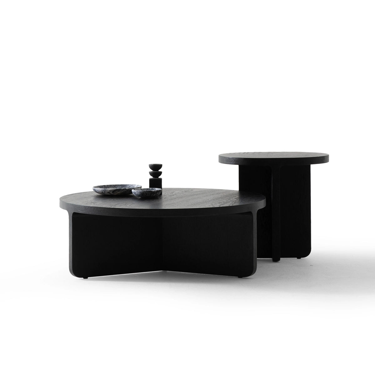 Masuta Cafea si Laterala Max – Stejar si Negru Mat