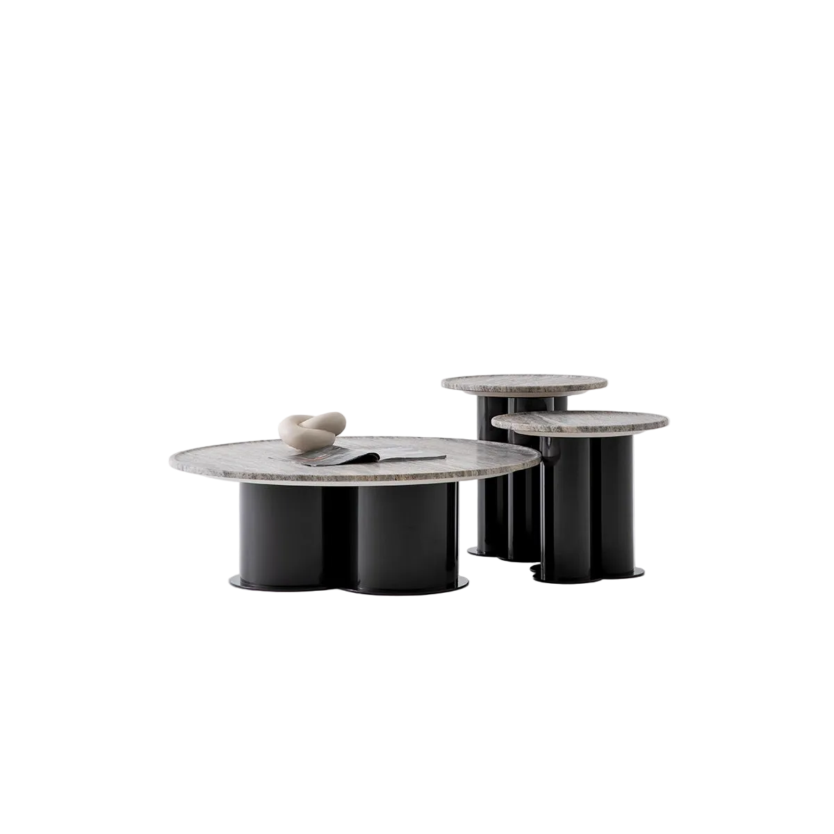 Masuta Cafea si Laterale TRIO – Design Rotund Modern