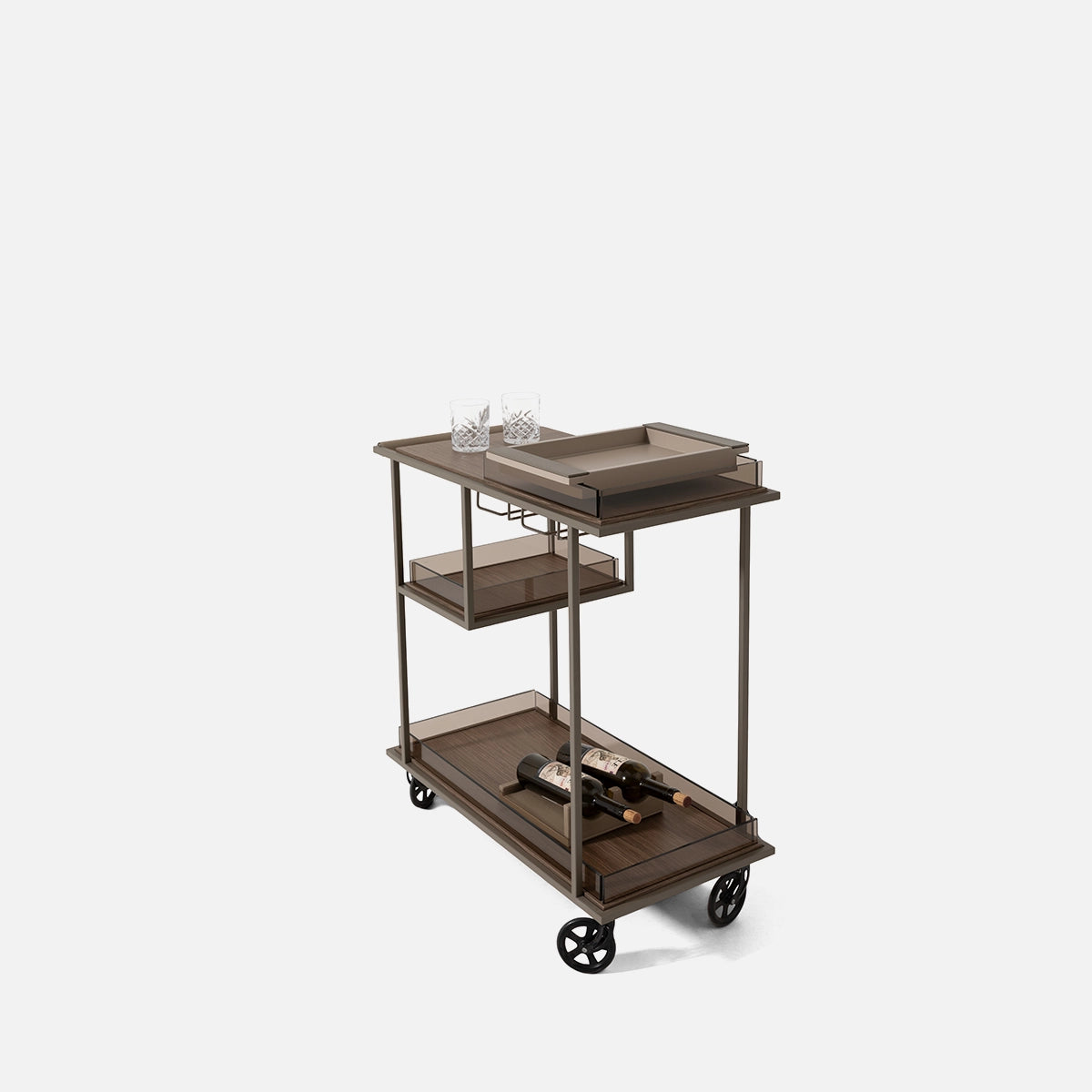 Masa de Carucior Gusto – Design Elegant cu Accente Piele