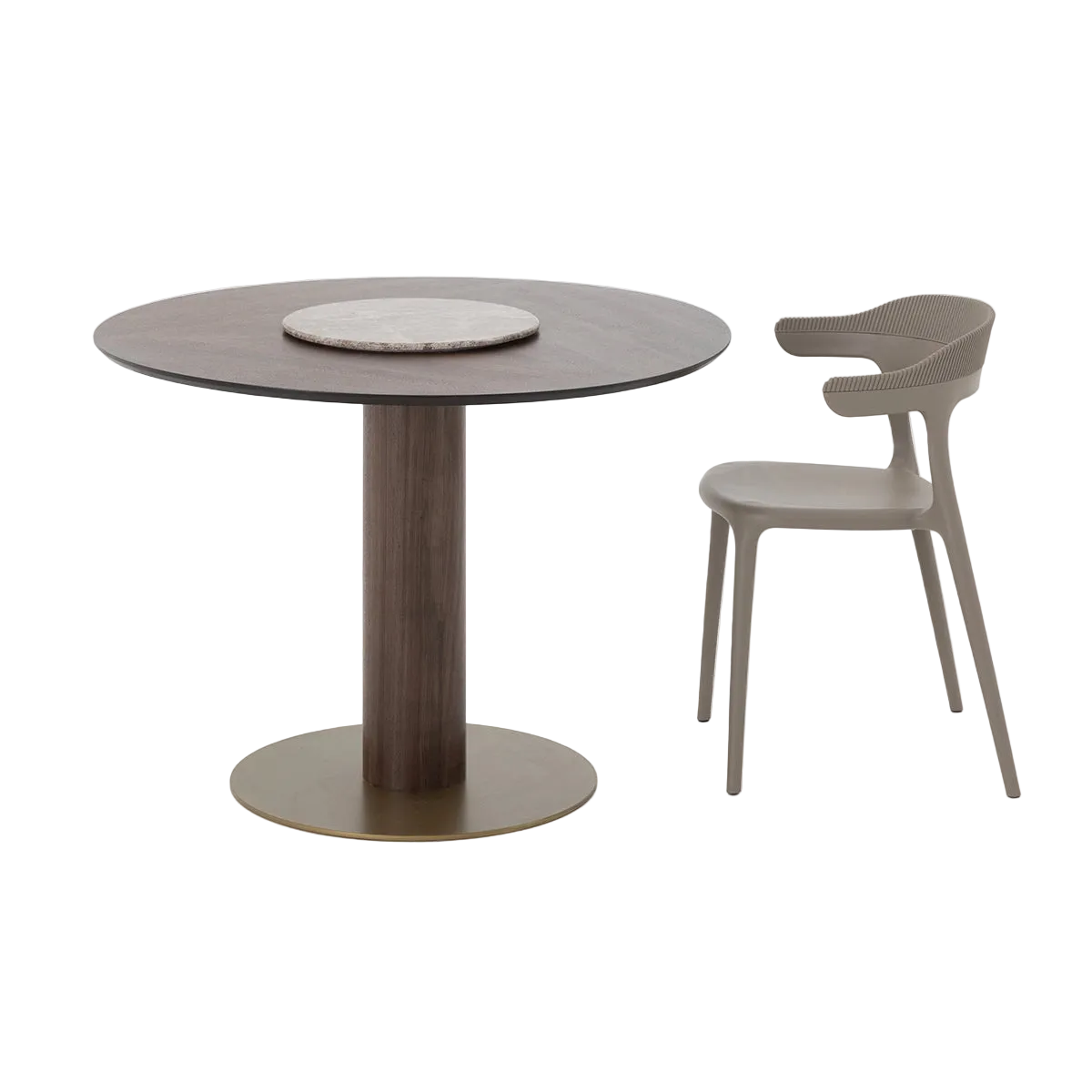 Masa Dining Reni B – blat rotund cu tava rotativa integrata