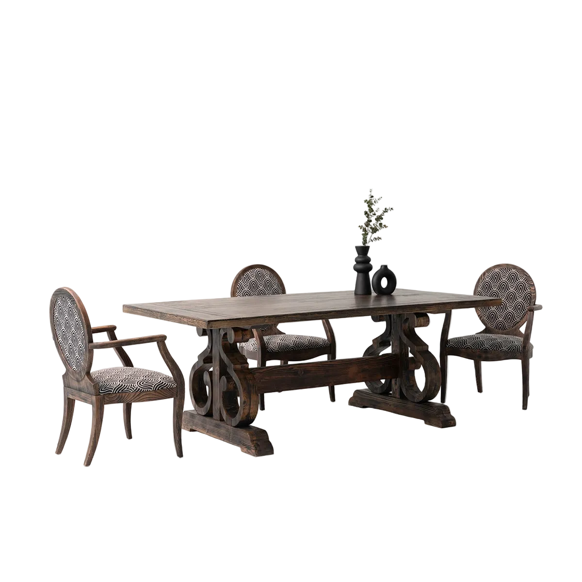 Masa Dining Teos – lemn negru modern