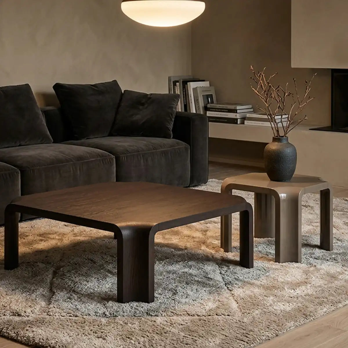 Masă Dining Trava - Masă Modernă, Finisaj Brass Sau Travertine