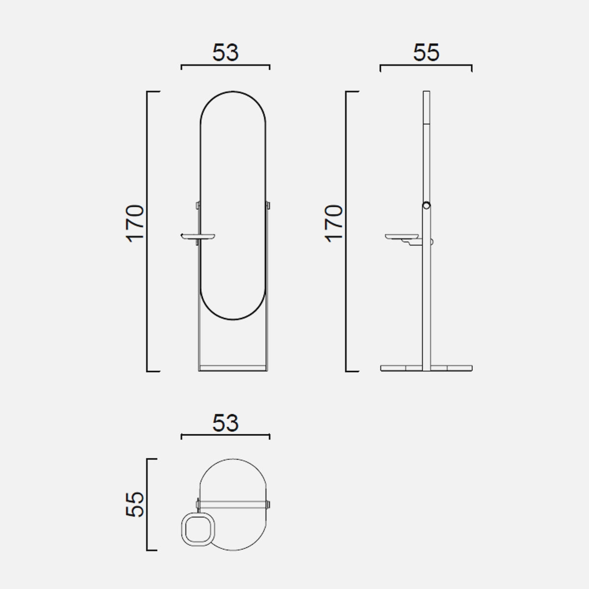 Oglinda Iva – Marmura si Accente Premium 53x55x170 cm