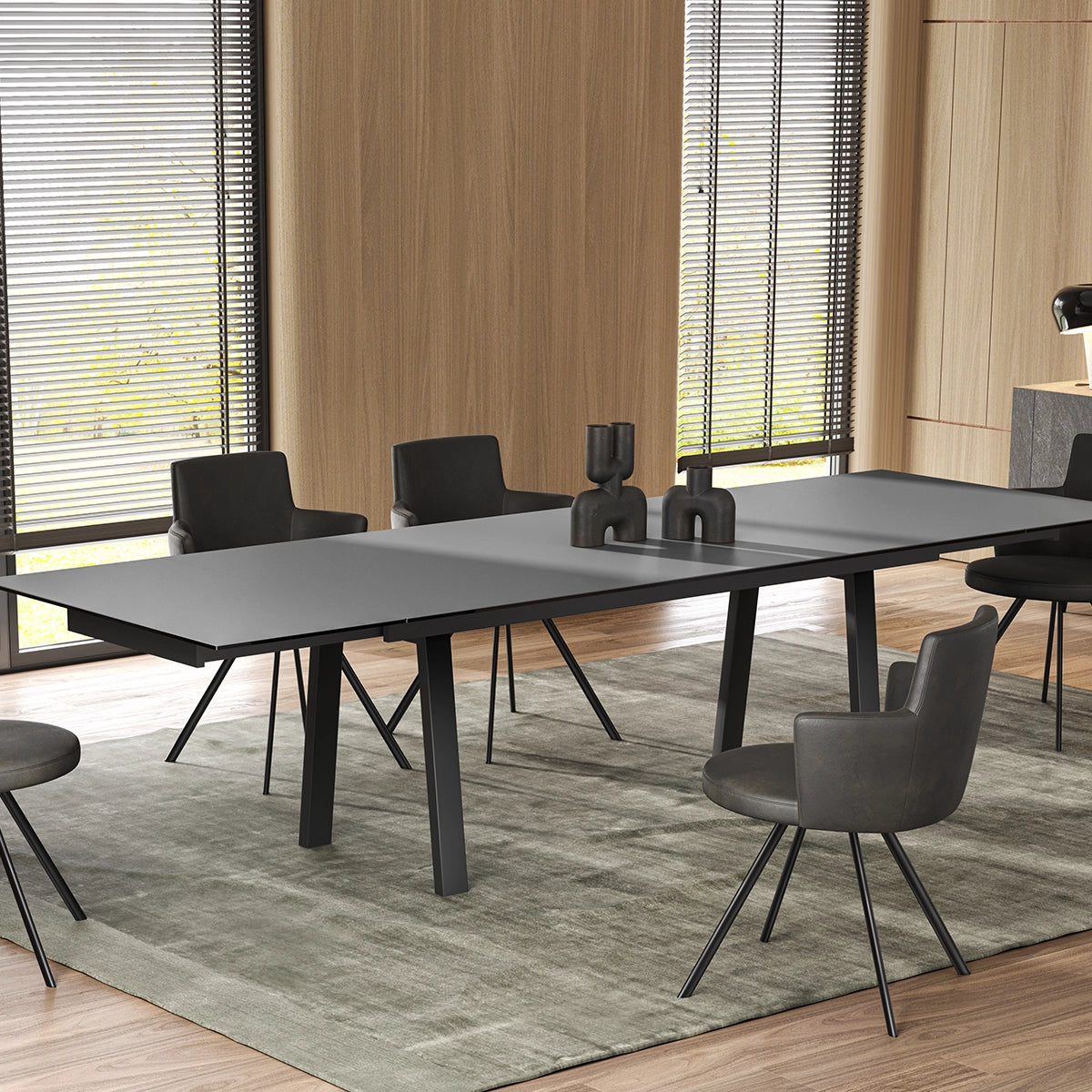 Masa Dining Pietra – Extensibila cu Blat Sticla