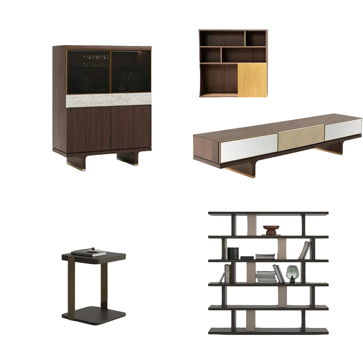 Set Hector – Living Complet din Lemn Nuc Premium